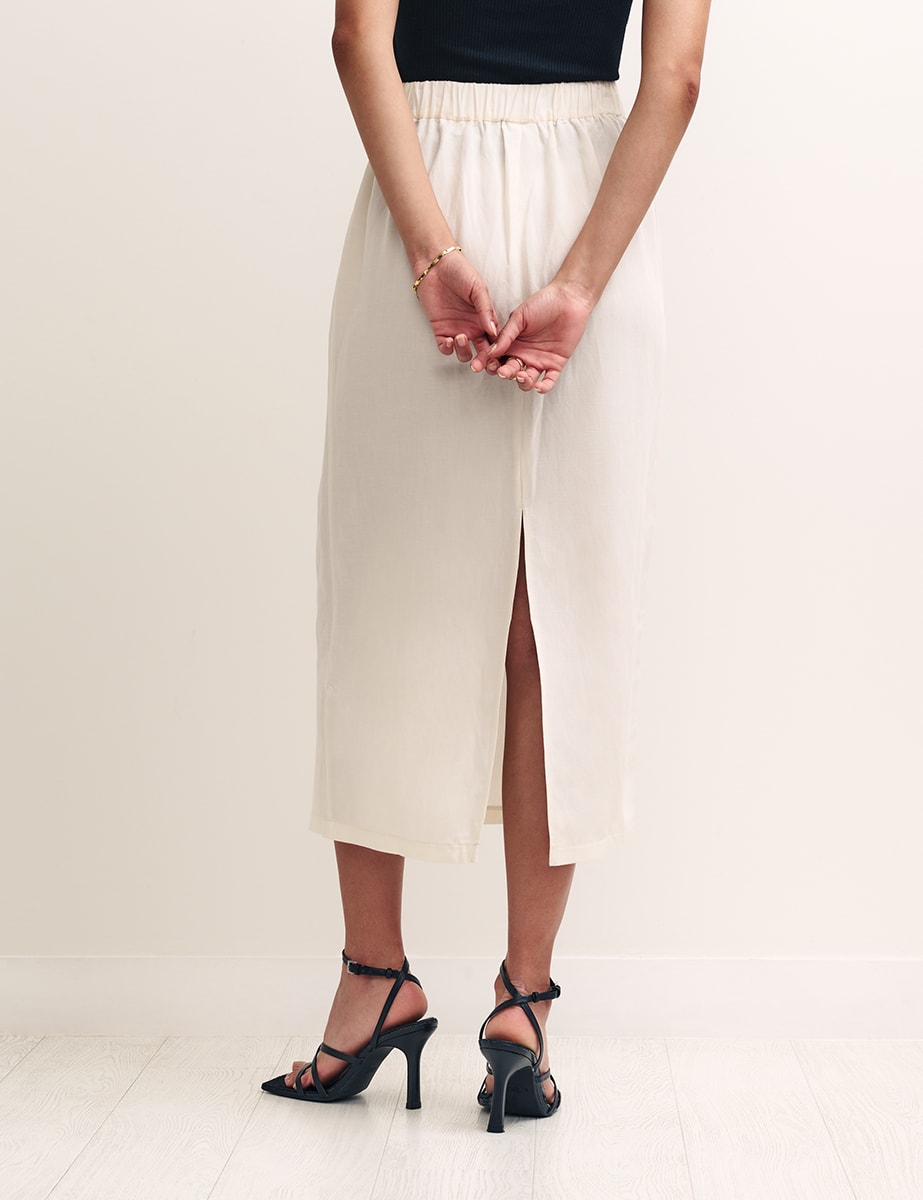 Ivory Column Midaxi Skirt