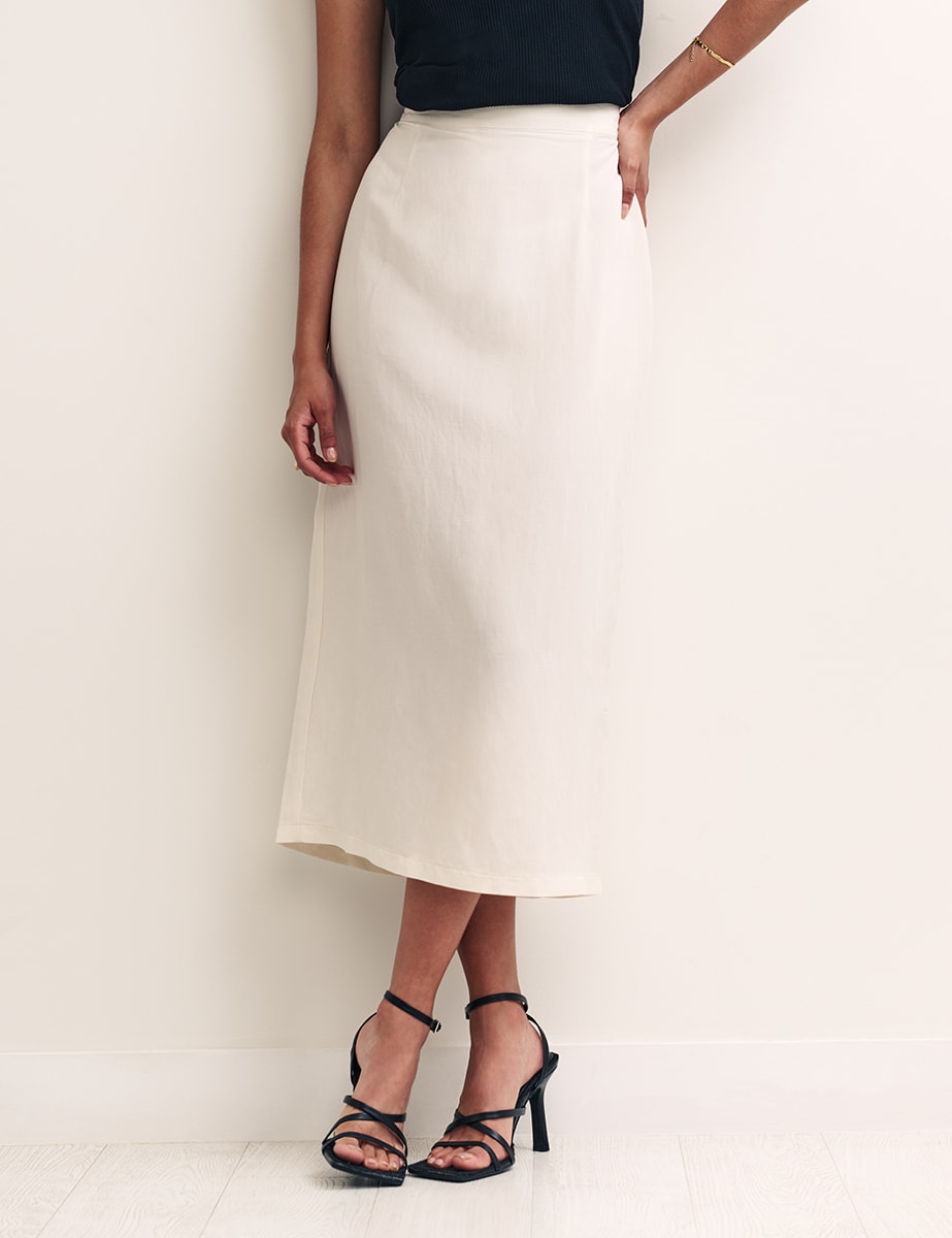 Ivory Column Midaxi Skirt
