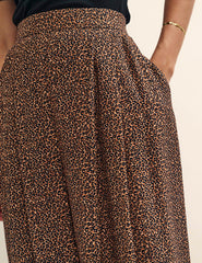 Leopard Print Wide Leg Zeena Trousers