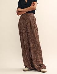 Leopard Print Wide Leg Zeena Trousers