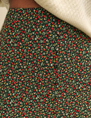 Green Floral Sadie Midi Skirt