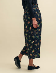 Black Wildflower Wide Leg Zeena Trousers