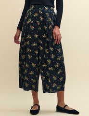 Black Wildflower Wide Leg Zeena Trousers