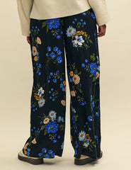Black Floral Wide Leg Zeena Trousers