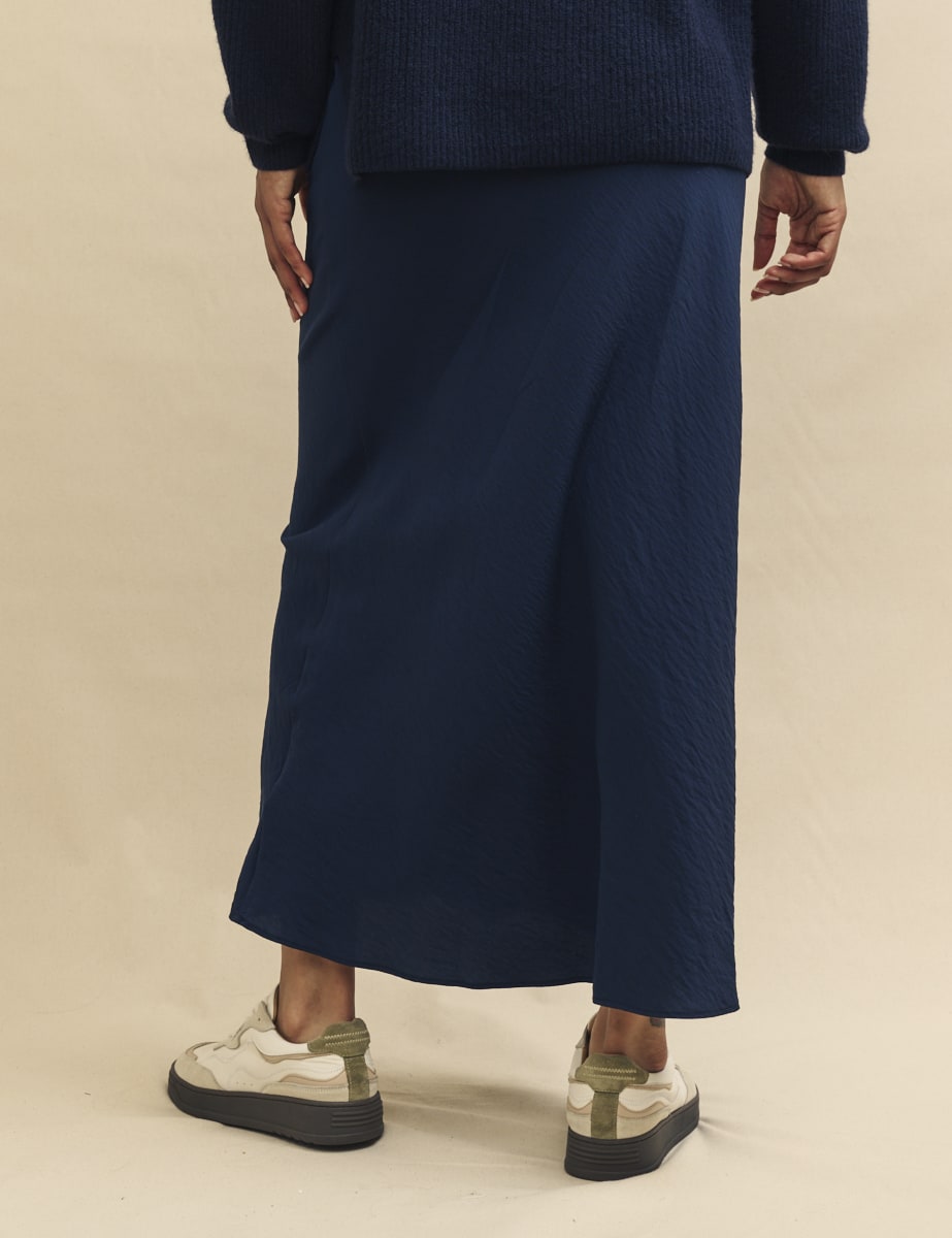 Navy Slip Mila Midaxi Skirt