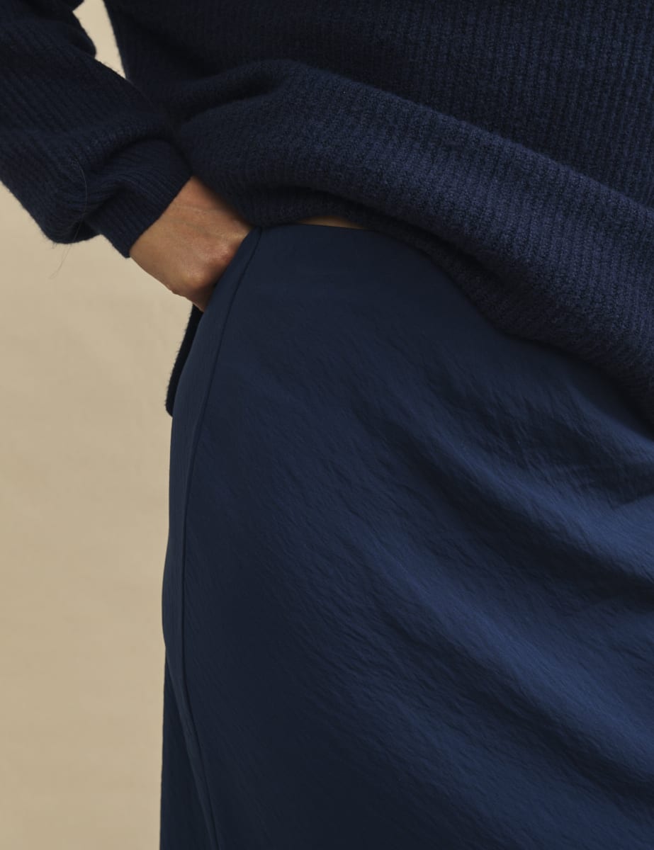 Navy Slip Mila Midaxi Skirt