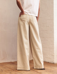 Beige Wide Leg Jeans