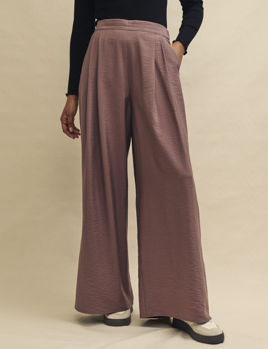 Dusky Pink Wide Leg Zeena Trousers