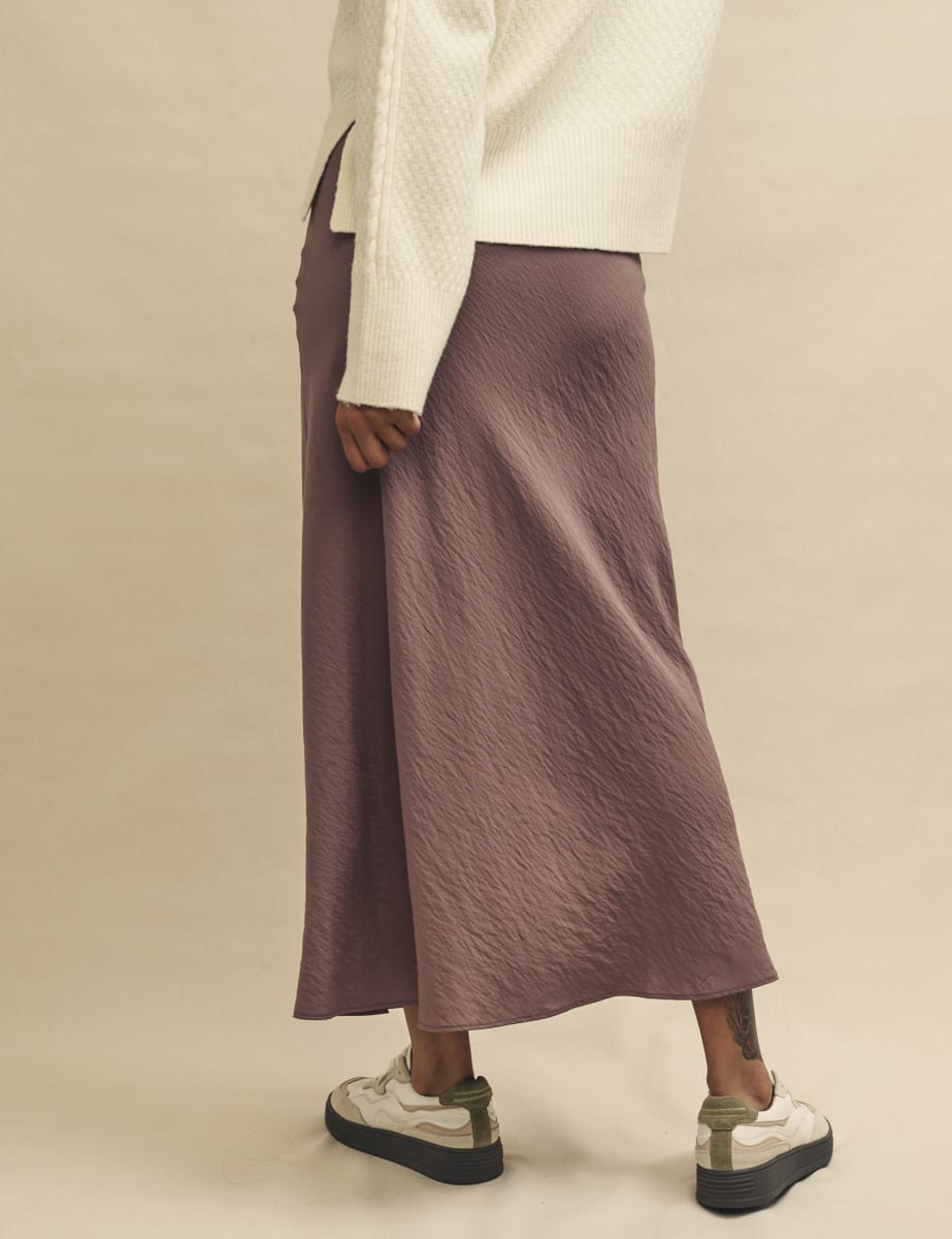 Dusky Pink Mila Slip Midi Skirt