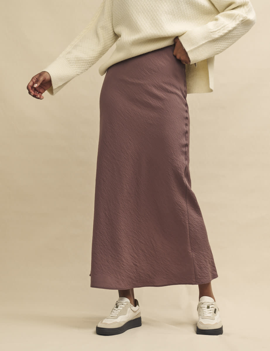Dusky Pink Mila Slip Midi Skirt