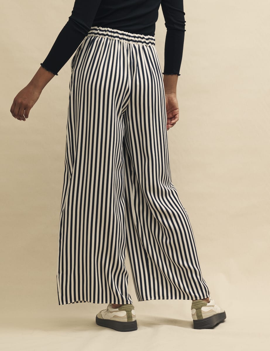 Black and White Full Length Wide Leg Zeena Trousers
