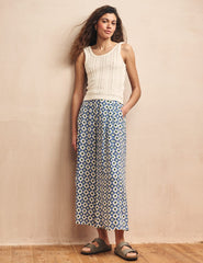 Blue Tile Print Zeena Trousers