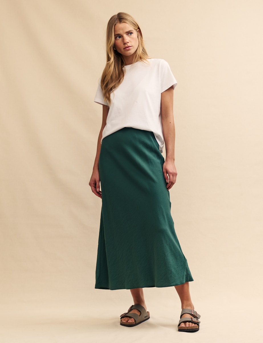 Green Slip Mila Midi Skirt