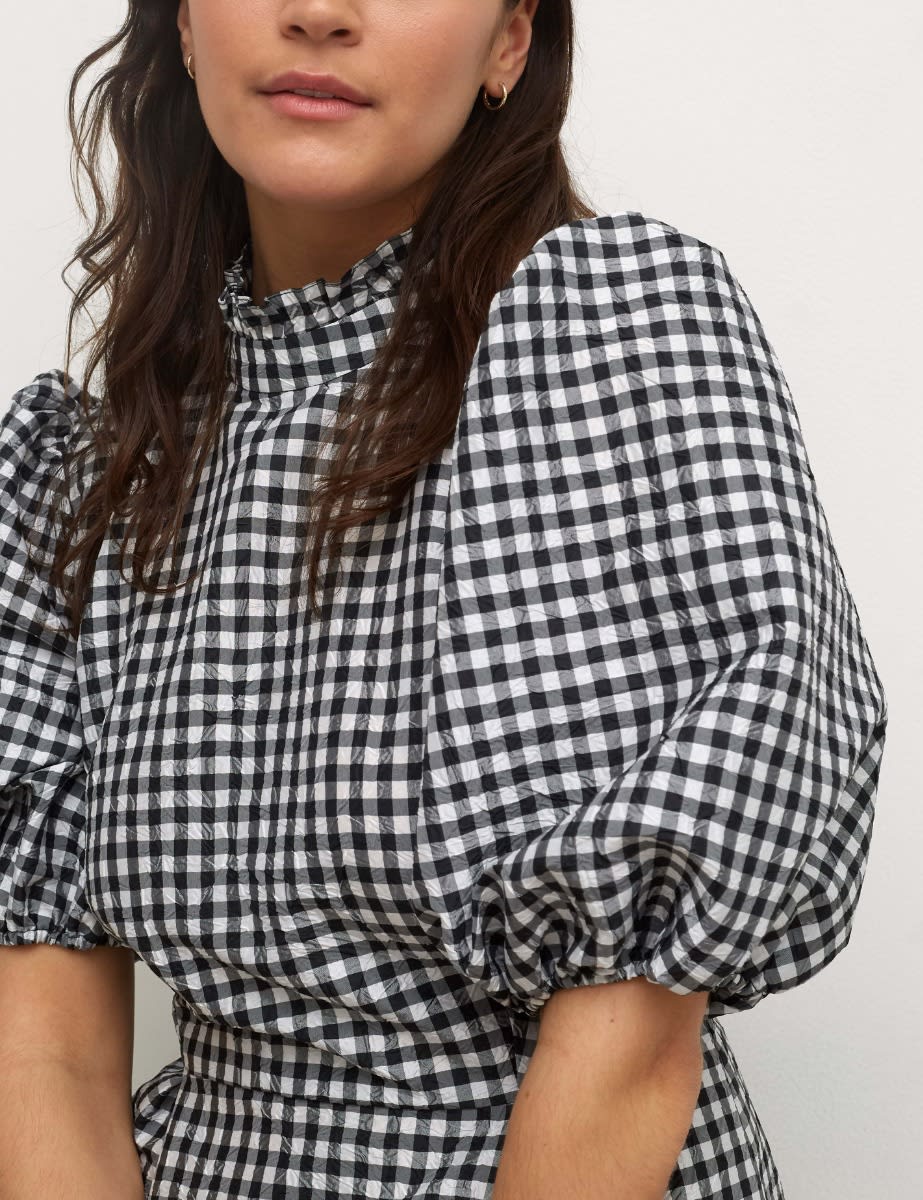 Emma Black Check Mini Dress