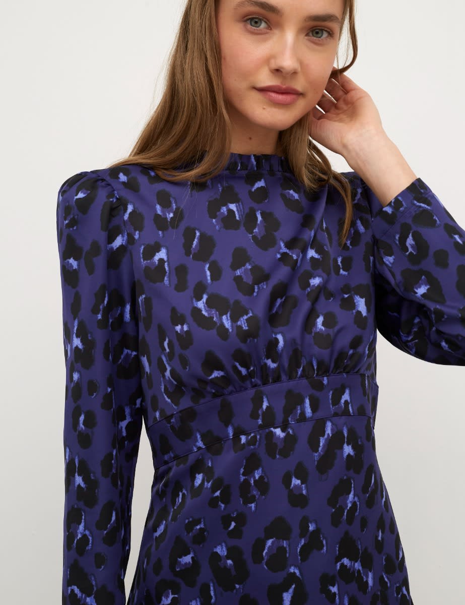 Blue Leopard Sasha Mini Dress
