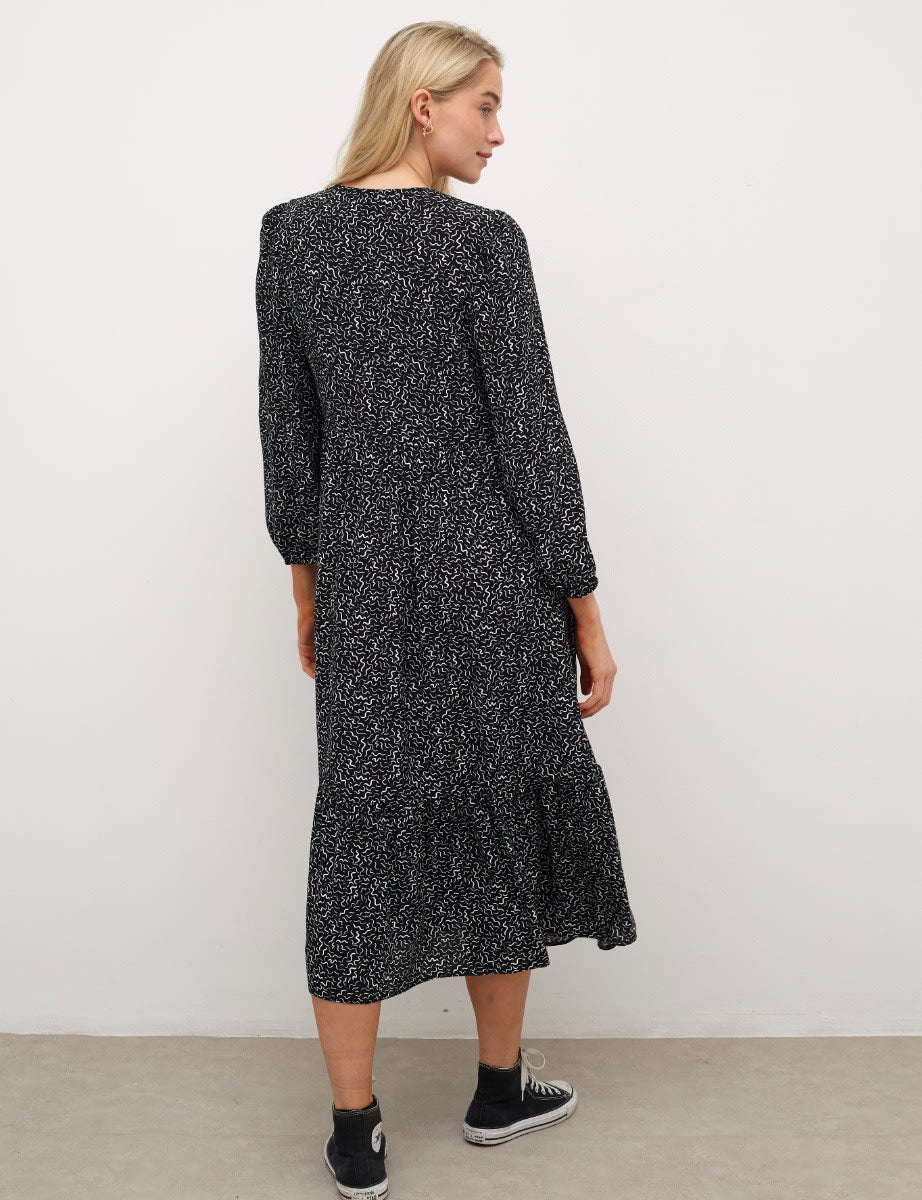 Izzy Black Midi Dress