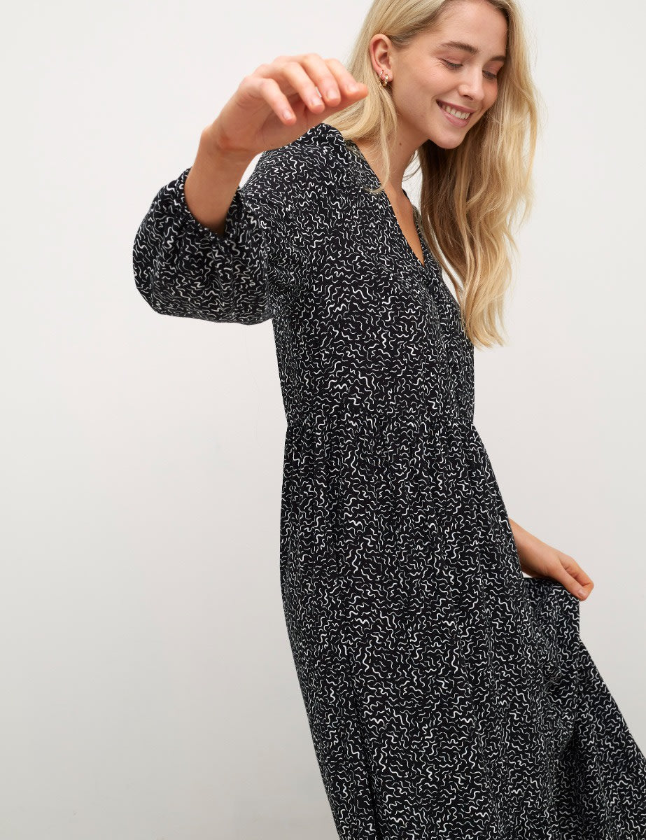 Izzy Black Midi Dress