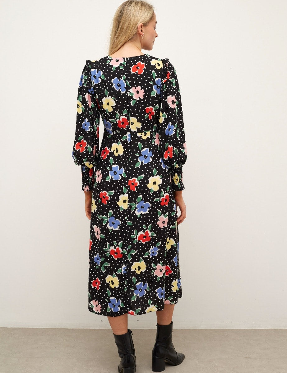 Safron Floral Ariana Midi Dress