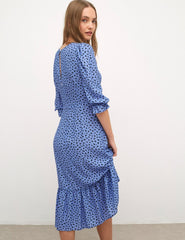 Hattie Fruit Blue Selena Midi Dress