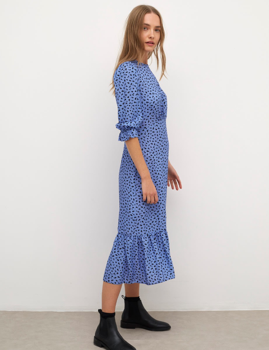 Hattie Fruit Blue Selena Midi Dress