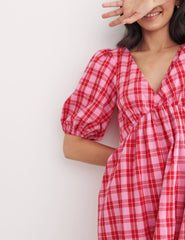 Red Check Ammie Midi Dress