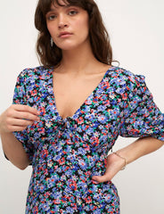 Brioney Floral Blue Callie Midi Dress