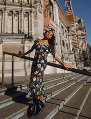 Safron Floral Pippa Midi Dress