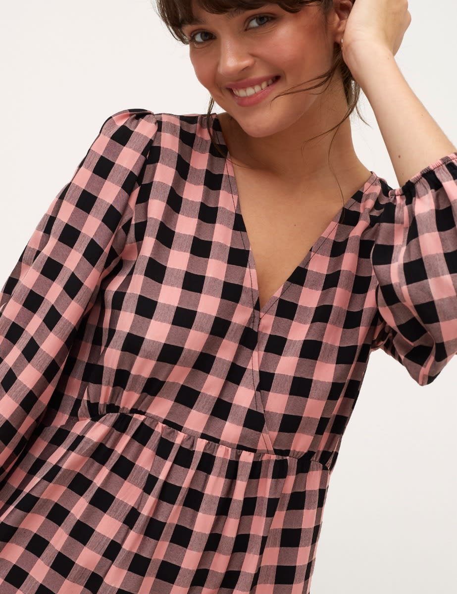 Pink Check Florence Mini Dress