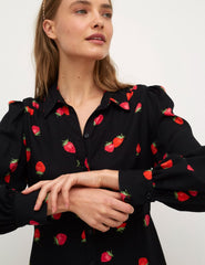 Abbey Strawberry Black Tessie Mini Dress