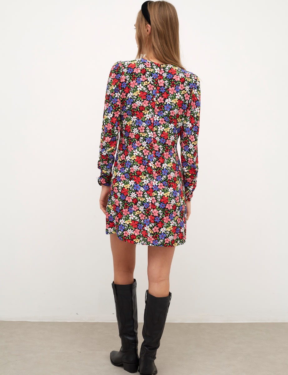 Madeline Floral Nicola Ruched Front Mini Dress