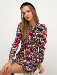 Madeline Floral Nicola Ruched Front Mini Dress