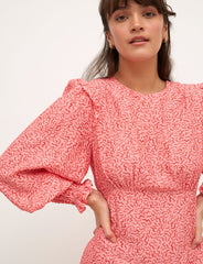 Saffy Squiggle Pink Ariana Midi Dress