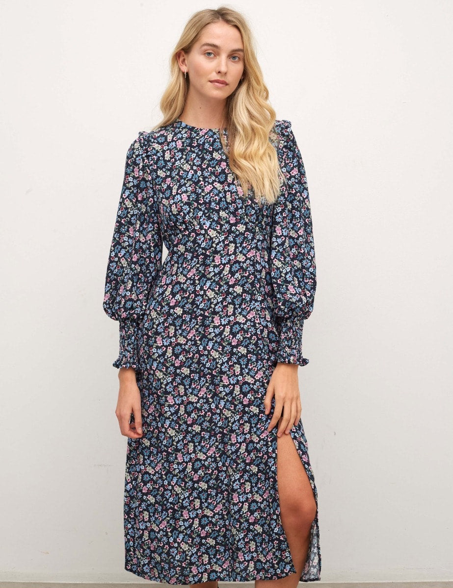 Multi Floral Ariana Midi Dress