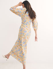 Multi Big Floral Lolita Midi Dress