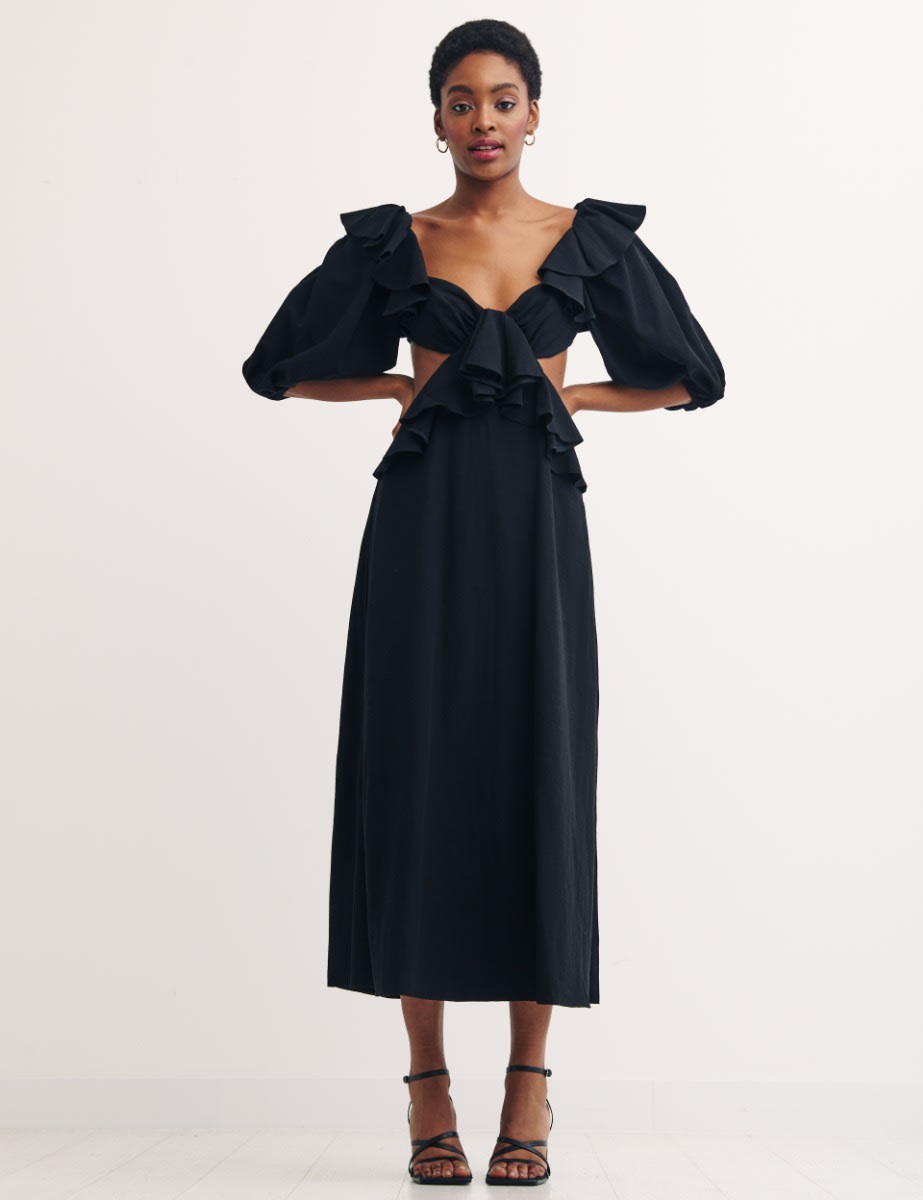 Black Dani Midi Dress
