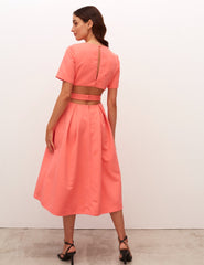 Pink Cut Out Alice Midi Dress