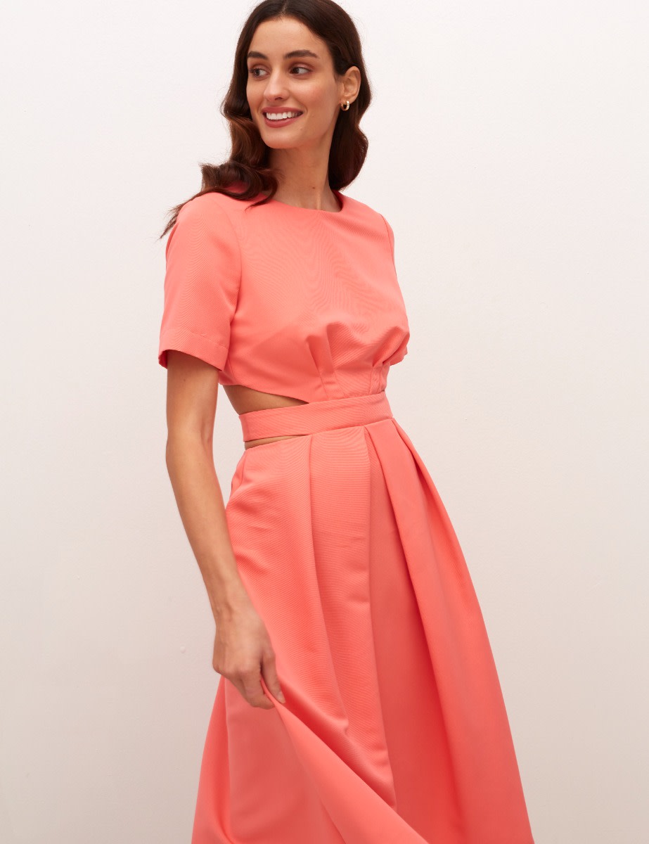 Pink Cut Out Alice Midi Dress