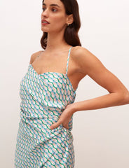 Multi Geo Print Kiki Slip Midi Dress