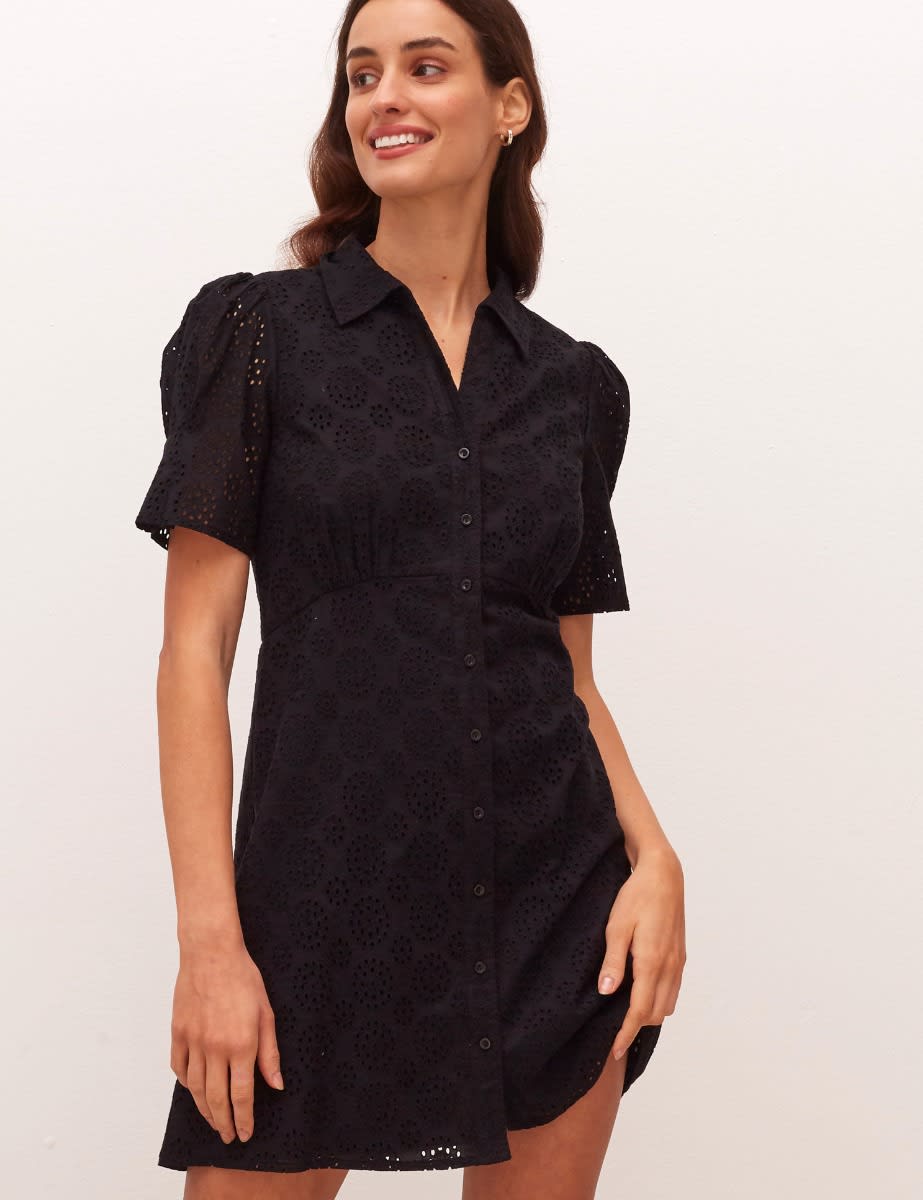 Black Delilah Mini Shirt Dress