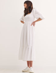 White Elsa Midi Dress