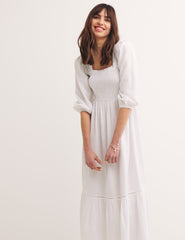 White Elsa Midi Dress