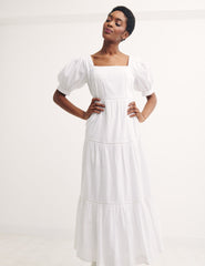 White Hannah Midi Dress