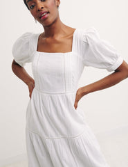 White Hannah Midi Dress