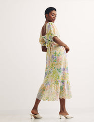 Multi Big Floral Isla Midi Dress