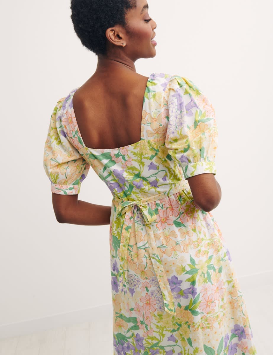 Multi Big Floral Isla Midi Dress