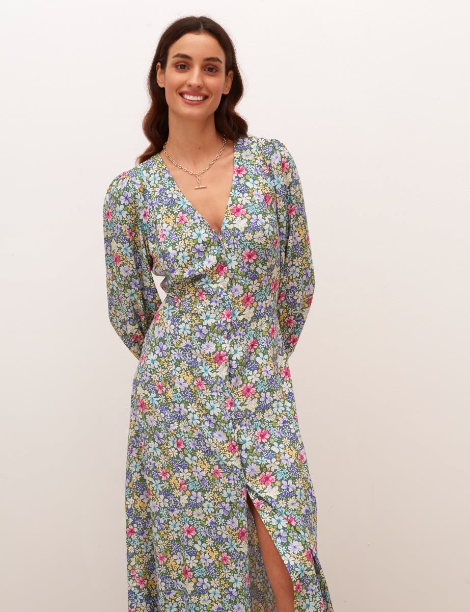 Green Ditsy Floral Lara Midaxi Dress