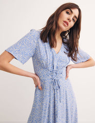 Blue Ditsy Floral Beatrice Midi Dress