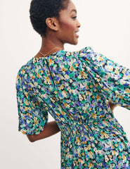 Multi Ditsy Floral Elsie Smock Midi Dress