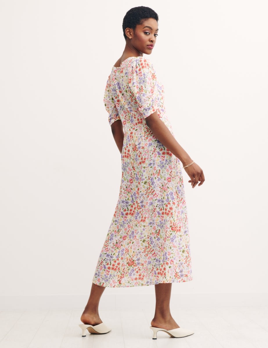 Multi Ditsy Floral Cut Out Rosie Midi Dress