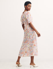 Multi Ditsy Floral Cut Out Rosie Midi Dress